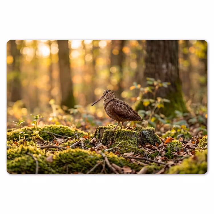 Houtsnip - Bos - Bladeren - Herfst - Gecamoufleerd Placemat vinyl groot -zzsfeer1_Kitchenyeah-website