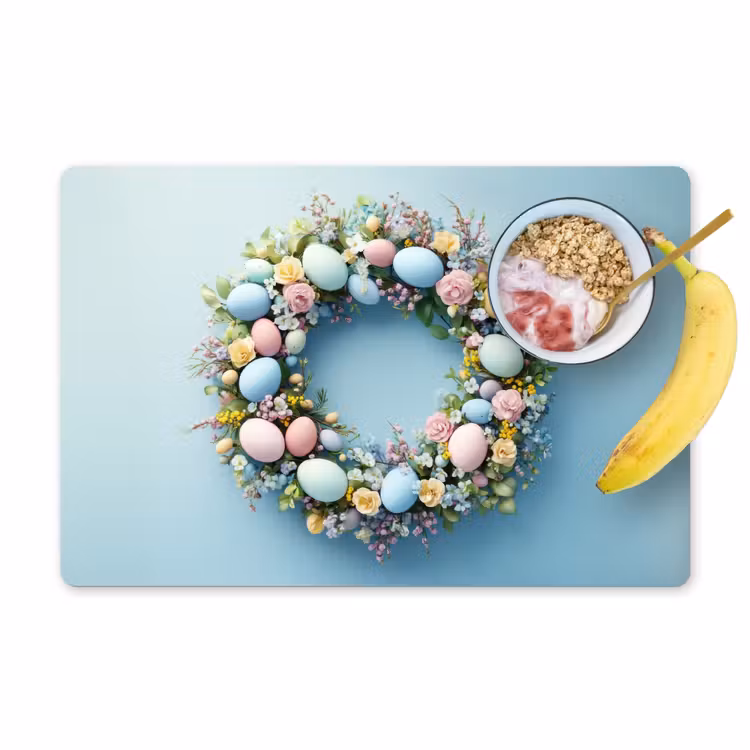 Krans - Eieren - Bloemen Placemat vinyl groot -zzzproduct_Kitchenyeah-website