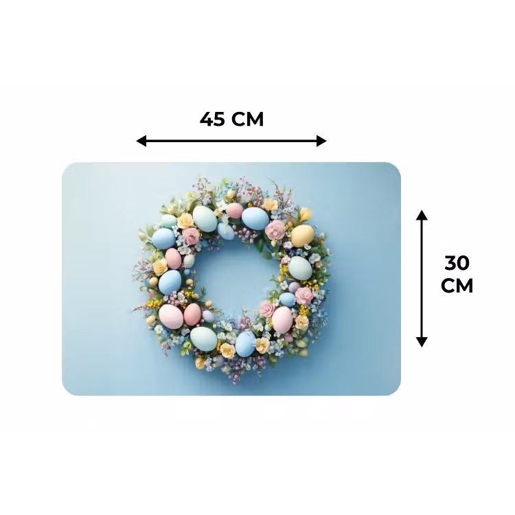 Krans - Eieren - Bloemen Placemat vinyl groot -specs
