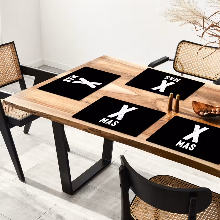 Xmas - Kerst - Zwart - Vintage - Quotes Placemat vinyl groot -zzsfeer4_Kitchenyeah-website