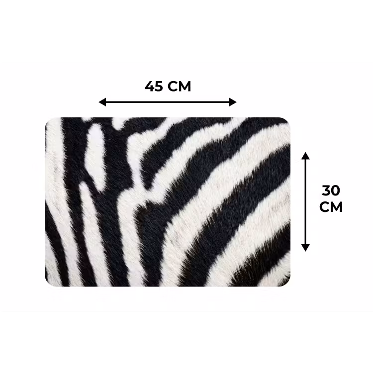 Zebra - Vacht - Klassiek - Zwart - Wit Placemat vinyl groot -specs