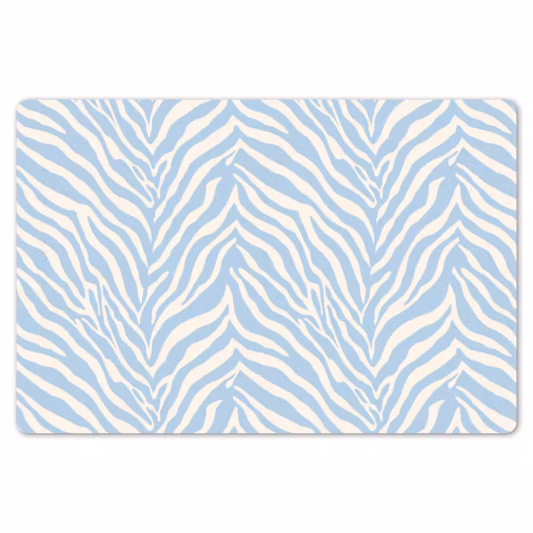 Zebra - Motief - Blauw - Wit Placemat vinyl groot 368 -zzsfeer1_Kitchenyeah-website