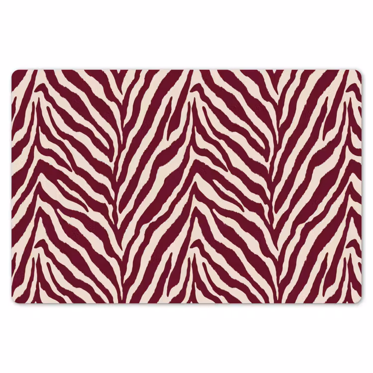 Zebra - Motief - Bordeaux - Rood Placemat vinyl groot 368 -zzsfeer1_Kitchenyeah-website