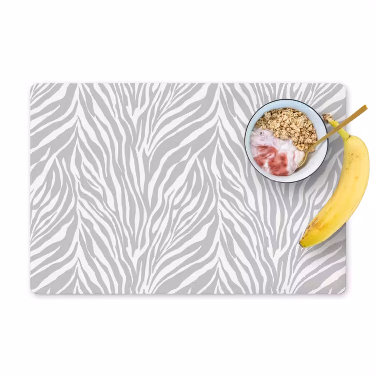 Zebra - Motief - Grijs Placemat vinyl groot 368 -zzzproduct_Kitchenyeah-website