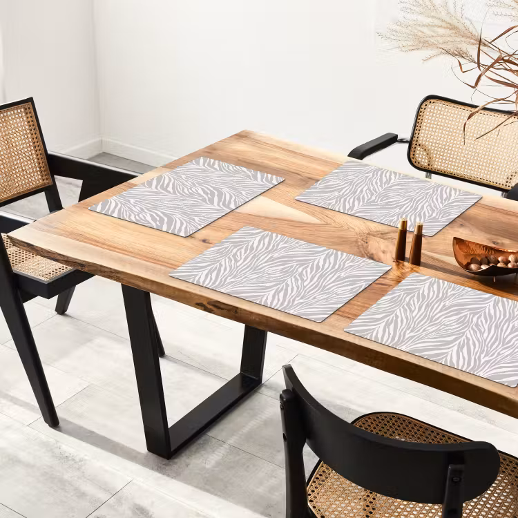 Zebra - Motief - Grijs Placemat vinyl groot 368 -zzsfeer4_Kitchenyeah-website