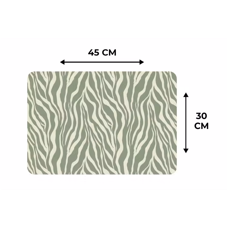 Zebra - Motief - Groen Placemat vinyl groot 368 -specs