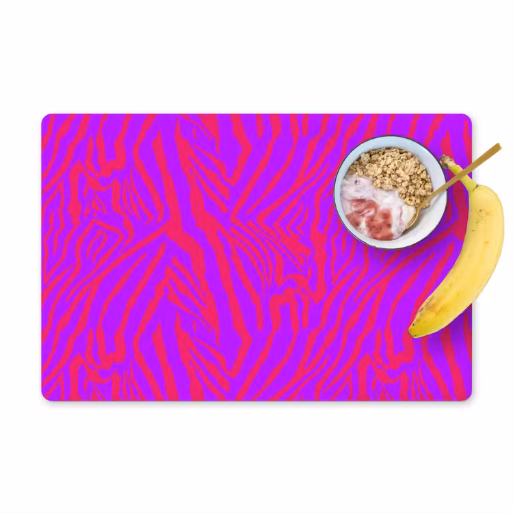 Zebra - Neon - Roze - Paars Placemat vinyl groot 368 -zzzproduct_Kitchenyeah-website