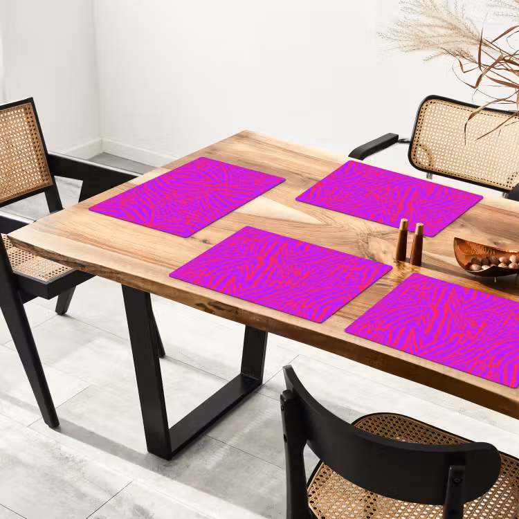 Zebra - Neon - Roze - Paars Placemat vinyl groot 368 -zzsfeer4_Kitchenyeah-website