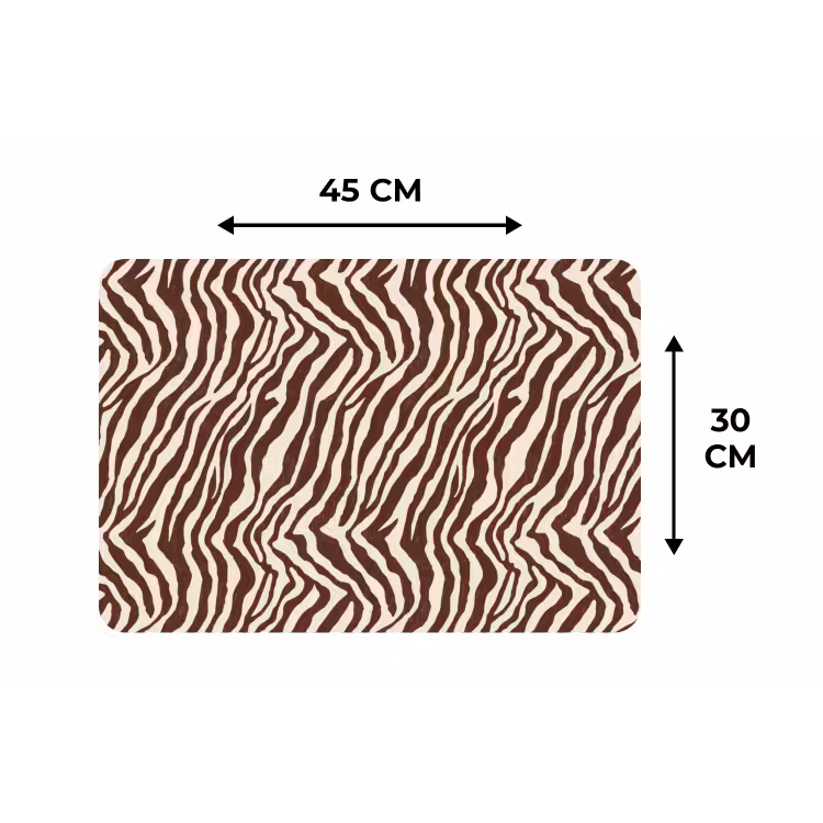 Zebra - Patroon - Zwart - Wit Placemat vinyl groot 368 -specs