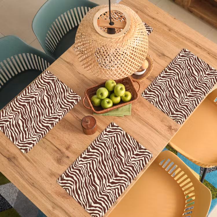 Zebra - Patroon - Zwart - Wit Placemat vinyl groot 368 -zzsfeer5_Kitchenyeah-website