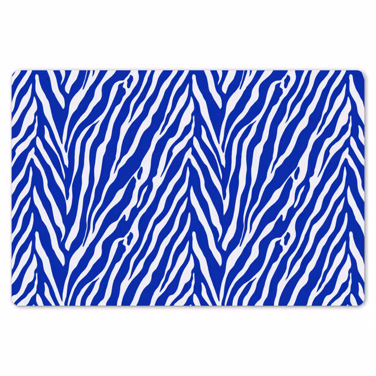 Zebra - Patroon - Kobalt - Blauw Placemat vinyl groot 368 -zzsfeer1_Kitchenyeah-website