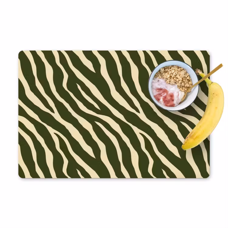 Zebra - Patroon - Groen Placemat vinyl groot 368 -zzzproduct_Kitchenyeah-website