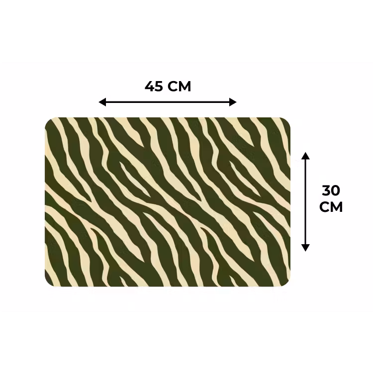 Zebra - Patroon - Groen Placemat vinyl groot 368 -specs