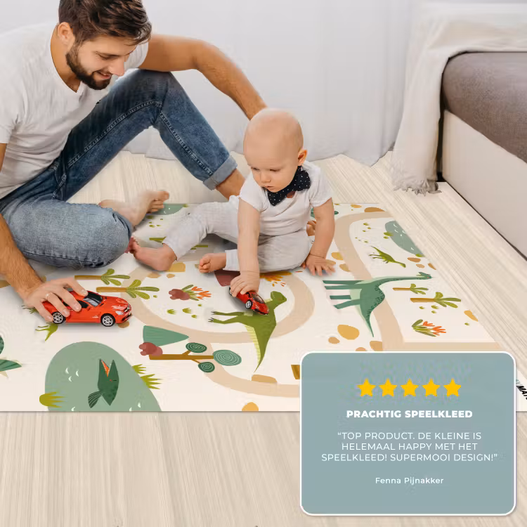 Dino - Groen - Natuur - Kinderen - Design Speelmat klein -sfeer4