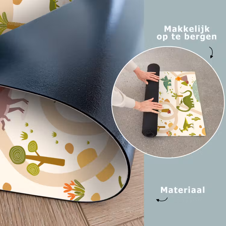 Dino - Groen - Natuur - Kinderen - Design Speelmat klein -sfeer5