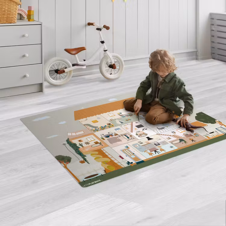 Poppenhuis - Kinderen - Meubels - Design - Bruin Speelmat klein -sfeer2