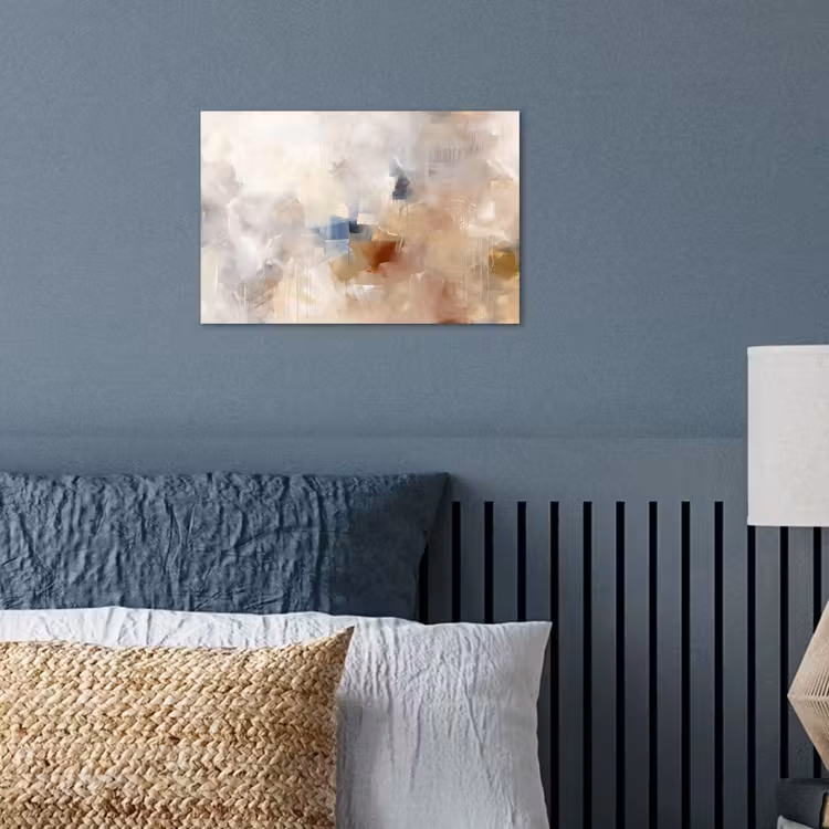 Abstract - Borstelstreken - Modern - Beige - Kunst poster papier klein -sfeer2