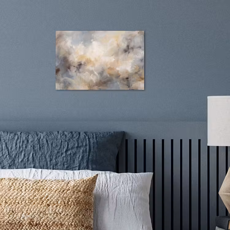 Abstract - Wolken - Sfeervol - Beige - Grijs poster papier klein -sfeer2