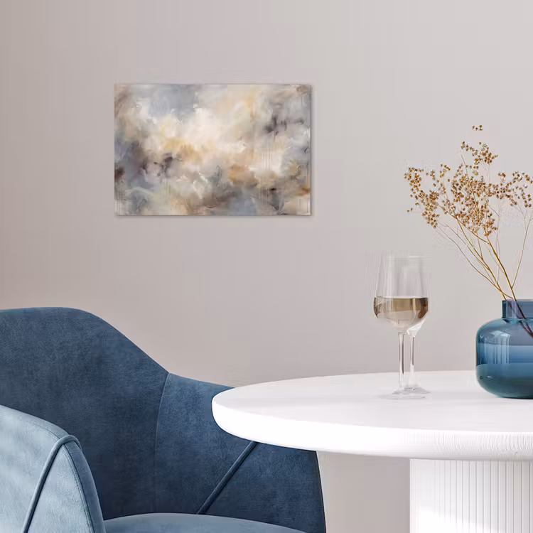 Abstract - Wolken - Sfeervol - Beige - Grijs poster papier klein -sfeer3