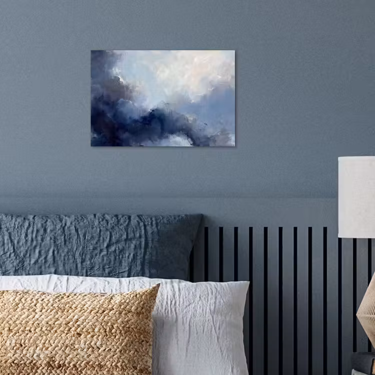 Abstract - Wolken - Modern - Blauw - Kunst poster papier klein -sfeer2
