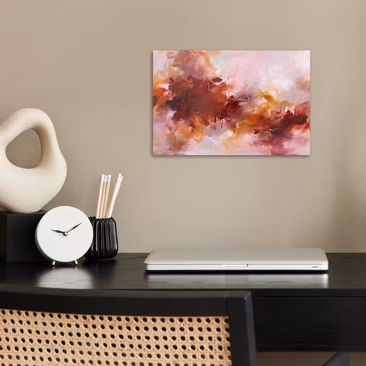 Abstract - Kleurrijk - Kunst - Modern - Roze-Rood poster papier klein -sfeer1