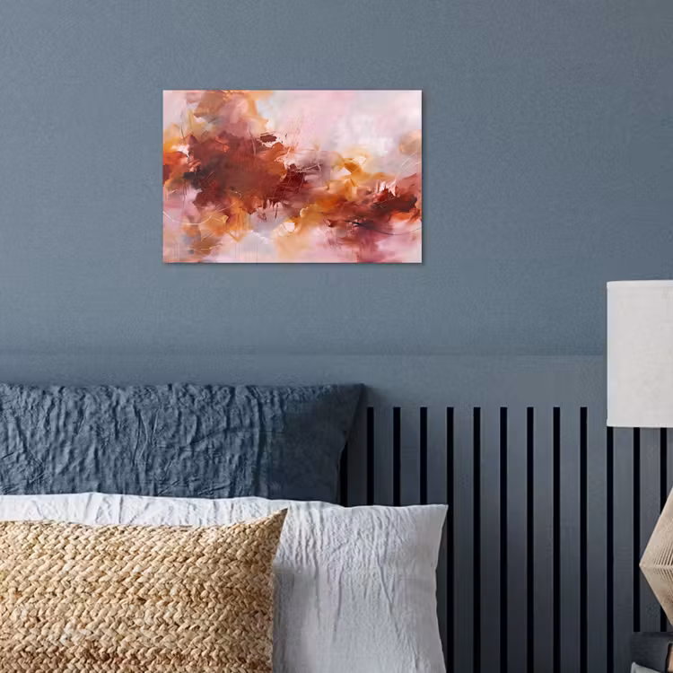 Abstract - Kleurrijk - Kunst - Modern - Roze-Rood poster papier klein -sfeer2