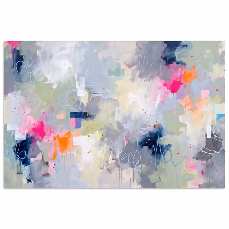 Abstract - Kleurrijk - Modern - Kunst poster papier klein -3d