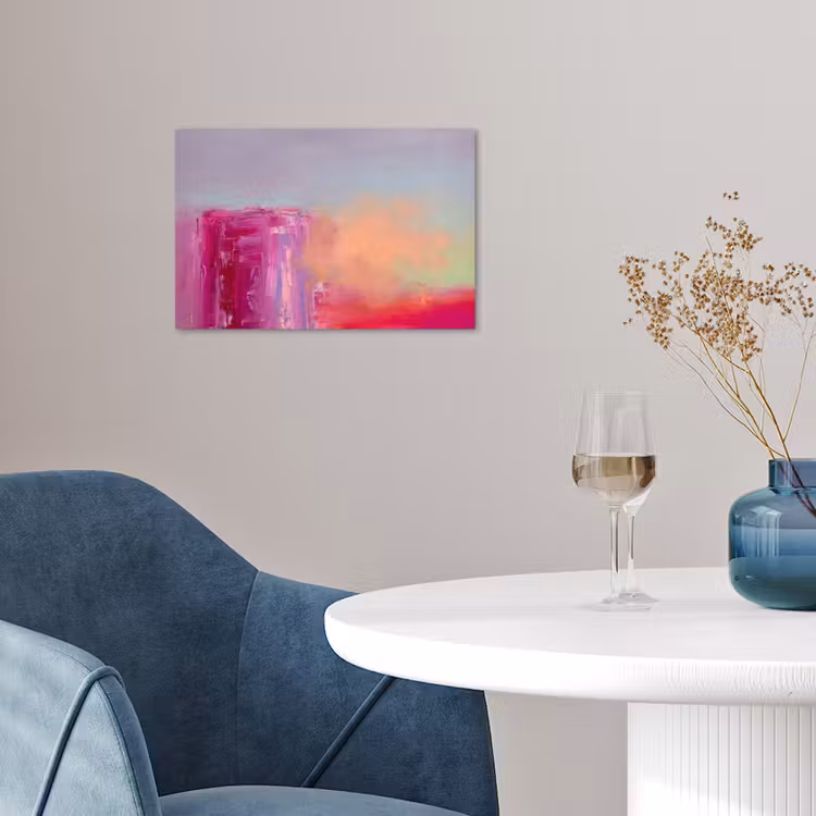 Abstract - Kleuren - Modern - Roze poster papier klein -sfeer3