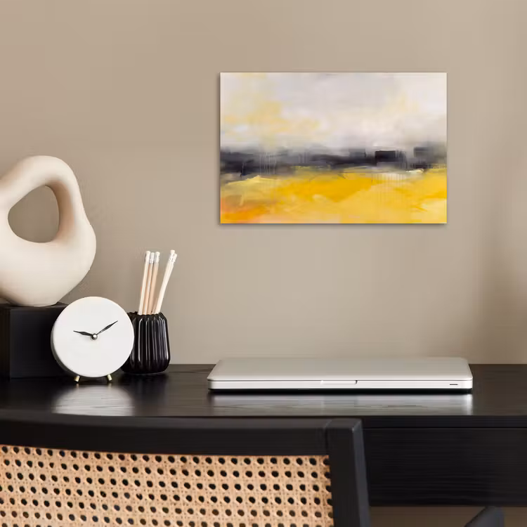 Abstract - Landschap - Modern - Geel poster papier klein -sfeer1
