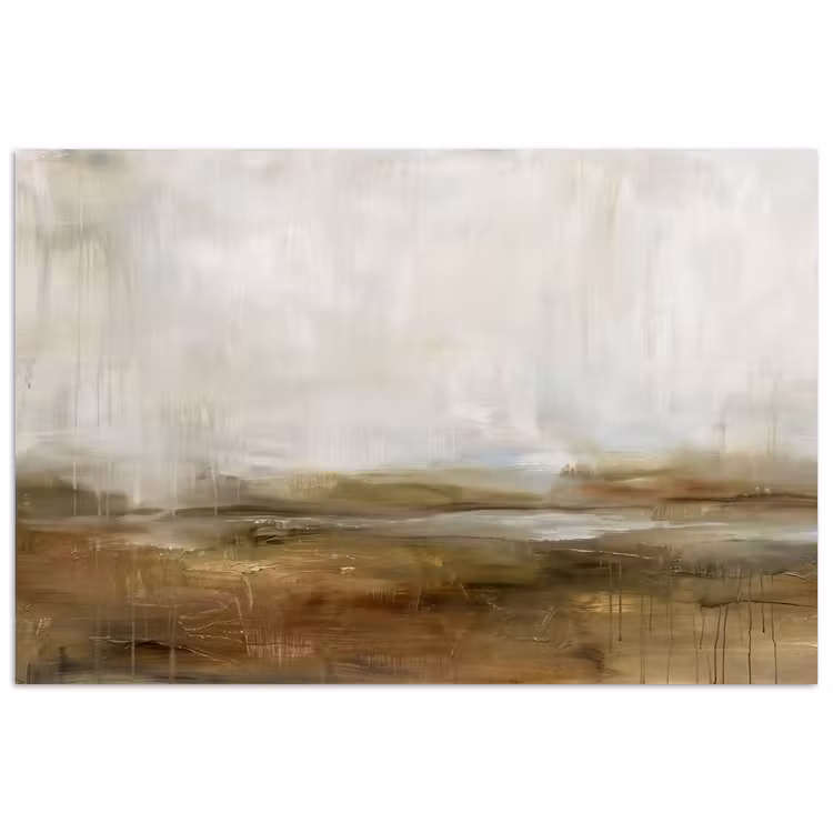 Abstract - Landschap - Natuur - Beige - Bruin poster papier klein -3d