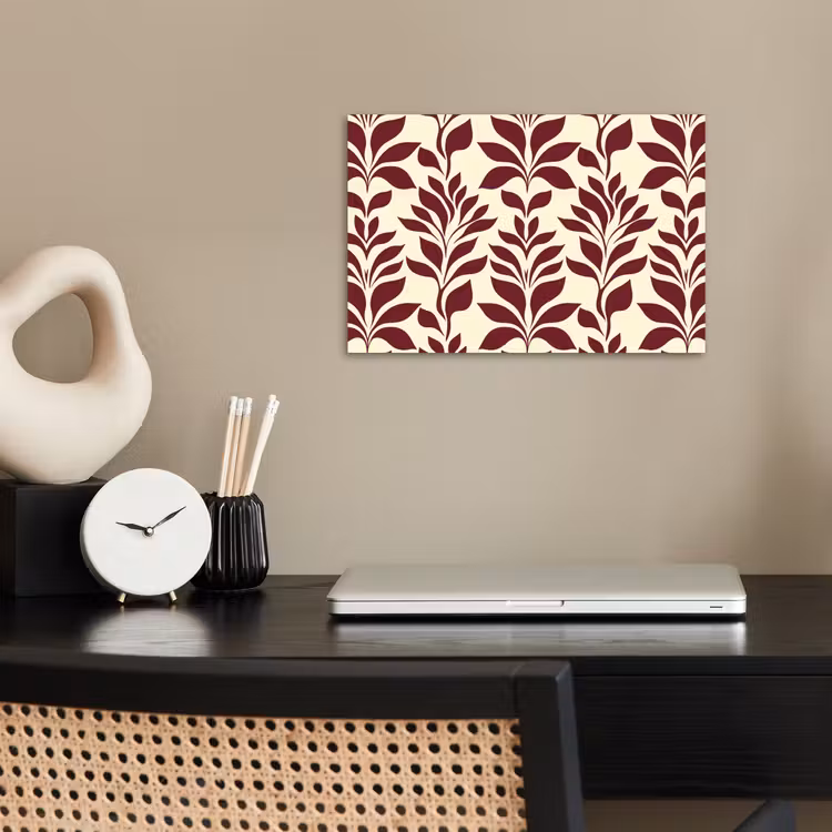 Abstract - Bladeren - Burgundy poster papier klein 62 -sfeer1