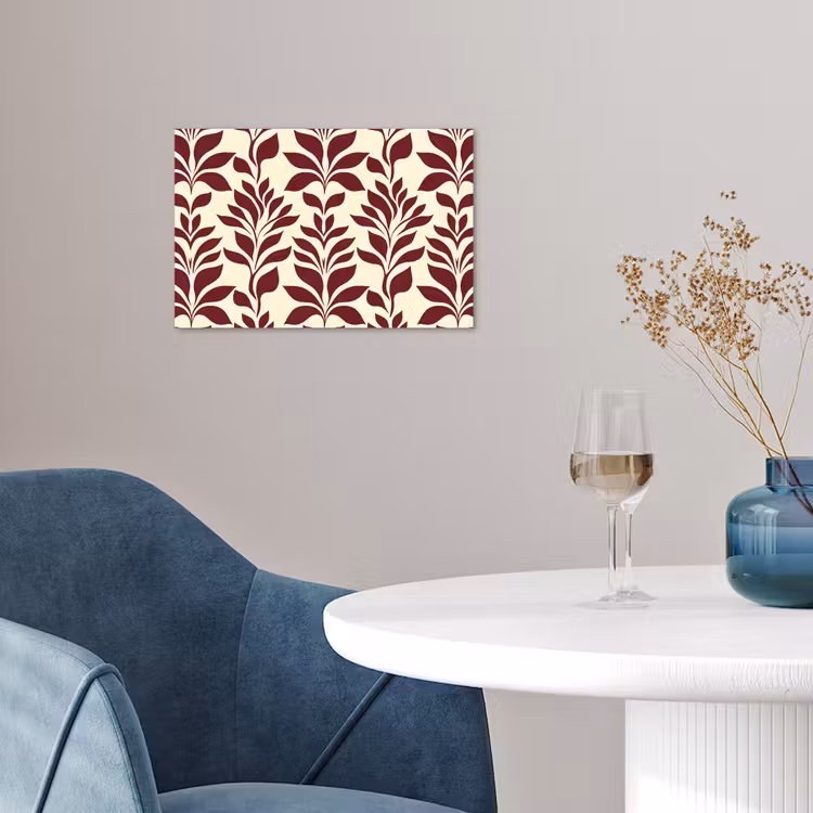 Abstract - Bladeren - Burgundy poster papier klein 62 -sfeer3
