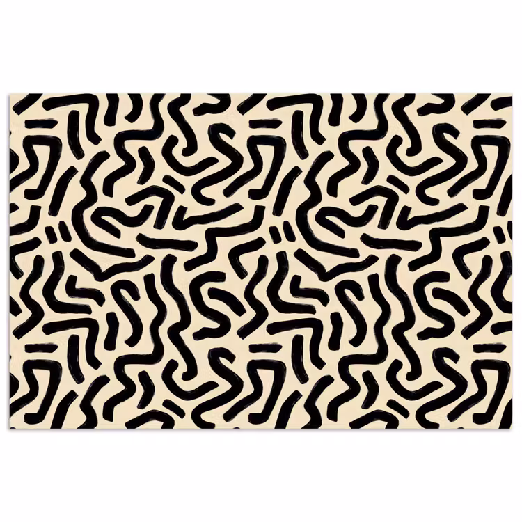 Abstract - Lijnen - Zwart poster papier klein 62 -3d