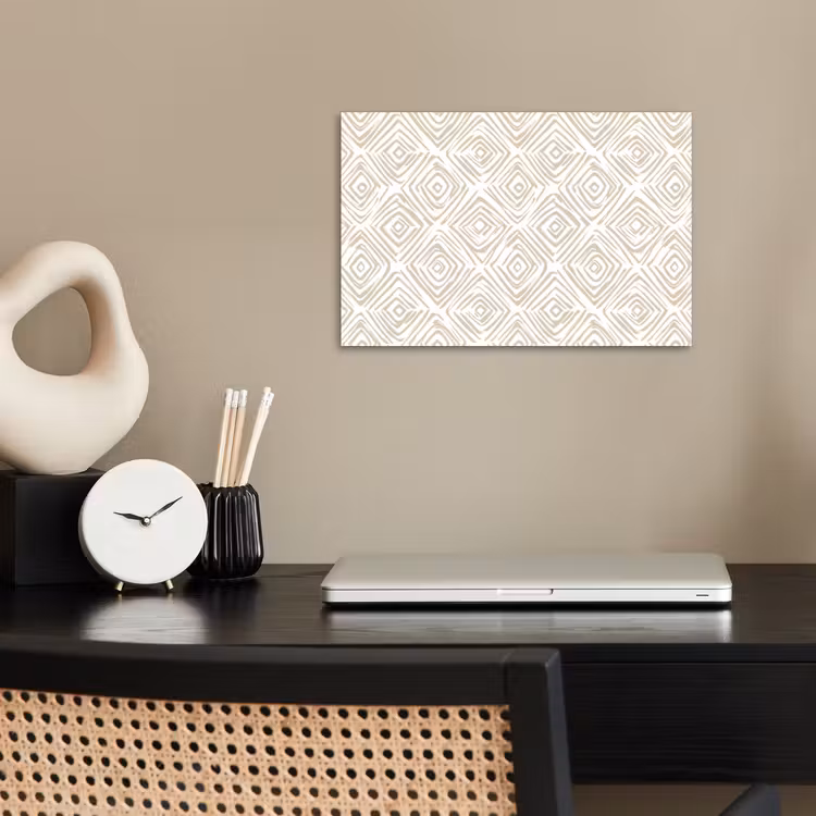 Abstract - Ruit - Beige poster papier klein 62 -sfeer1