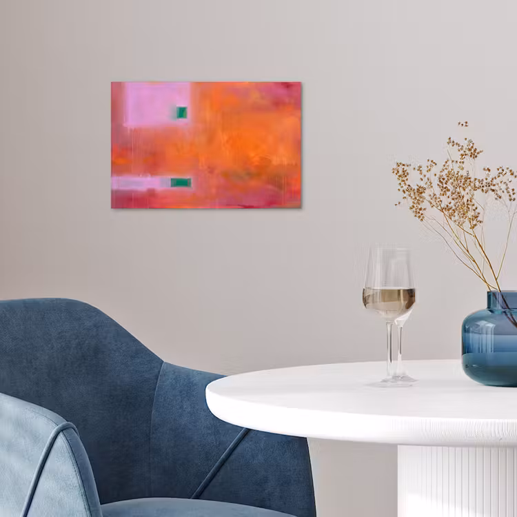 Abstract - Vlakken - Kunst - Modern - Oranje poster papier klein -sfeer3