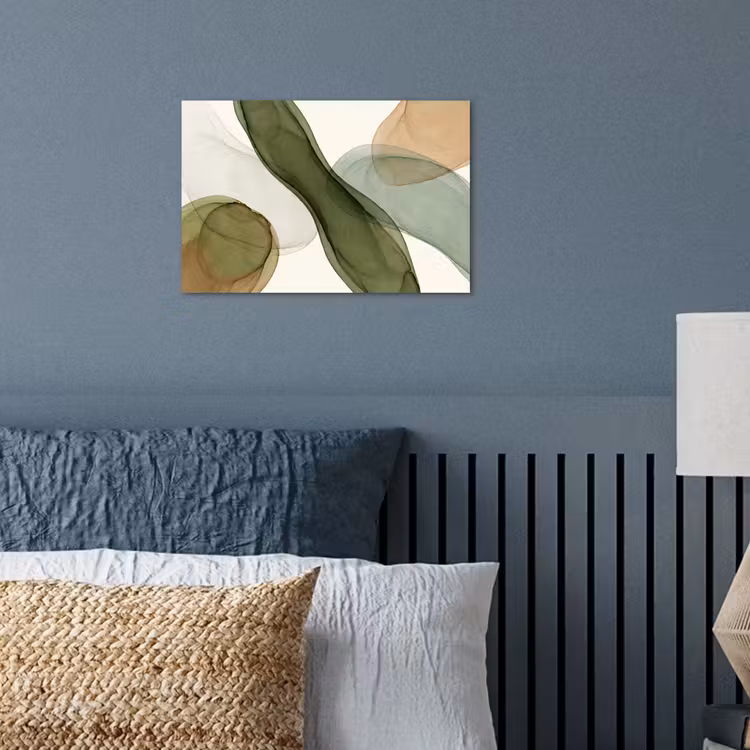 Abstract - Vormen - Modern - Kunst - Groen - Bruin poster papier klein -sfeer2