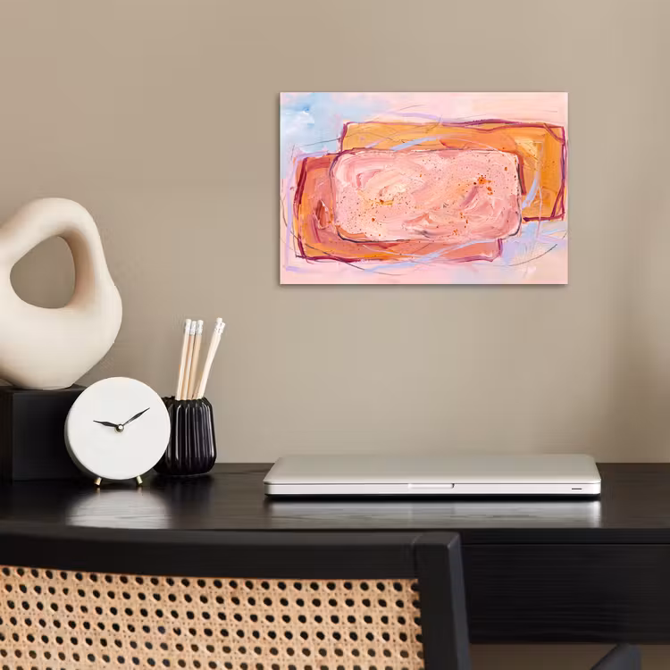 Abstract - Vormen - Modern - Roze poster papier klein -sfeer1