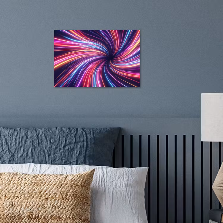 Abstract - Swirl - Futuristic - Neon poster papier klein -sfeer2
