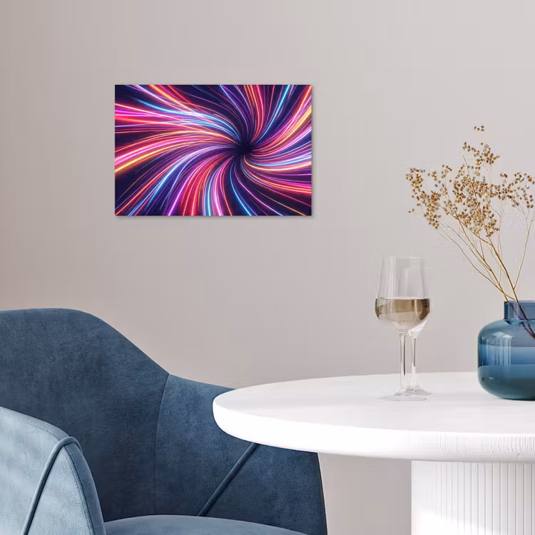 Abstract - Swirl - Futuristic - Neon poster papier klein -sfeer3