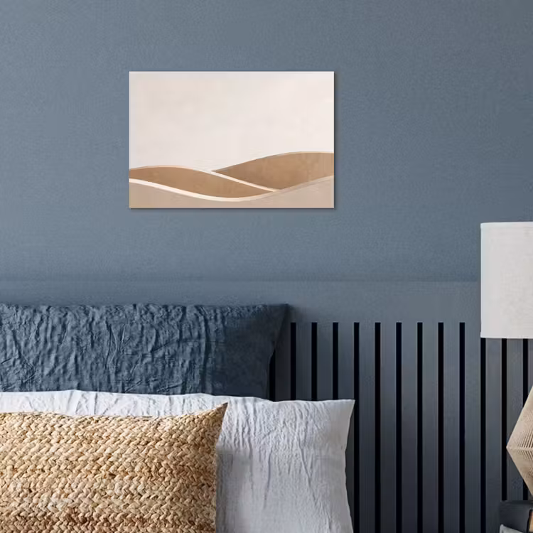 Abstract - Golven - Modern - Beige poster papier klein -sfeer2