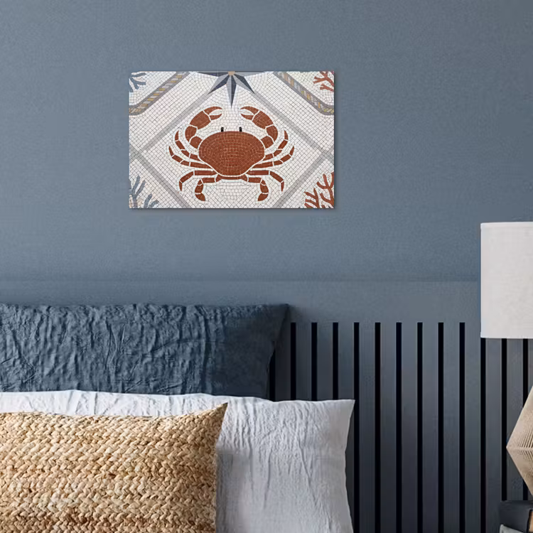 Dier - Mozaïek - Zee - Klassiek - Bruin poster papier klein -sfeer2