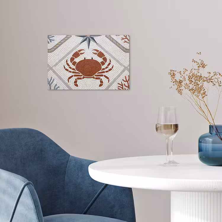 Dier - Mozaïek - Zee - Klassiek - Bruin poster papier klein -sfeer3