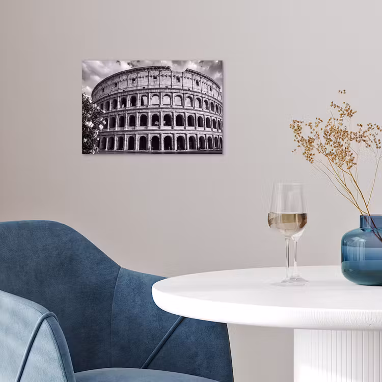 Architectuur - Colosseum - Rome - Historisch - Zwart-wit poster papier klein -sfeer3