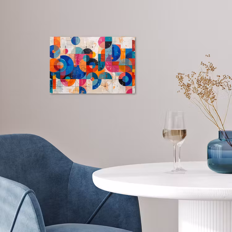 Kunst - Geometrisch - Abstract - Kleurrijk poster papier klein -sfeer3