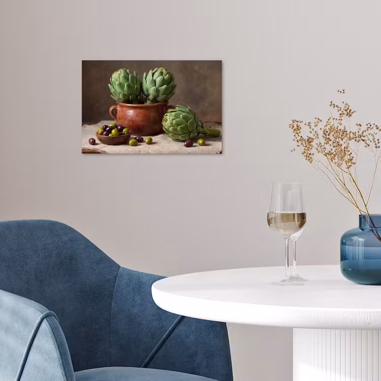 Poster - Artichokes - Olives - Food - Artisjokken - Olijven - Eten poster papier klein