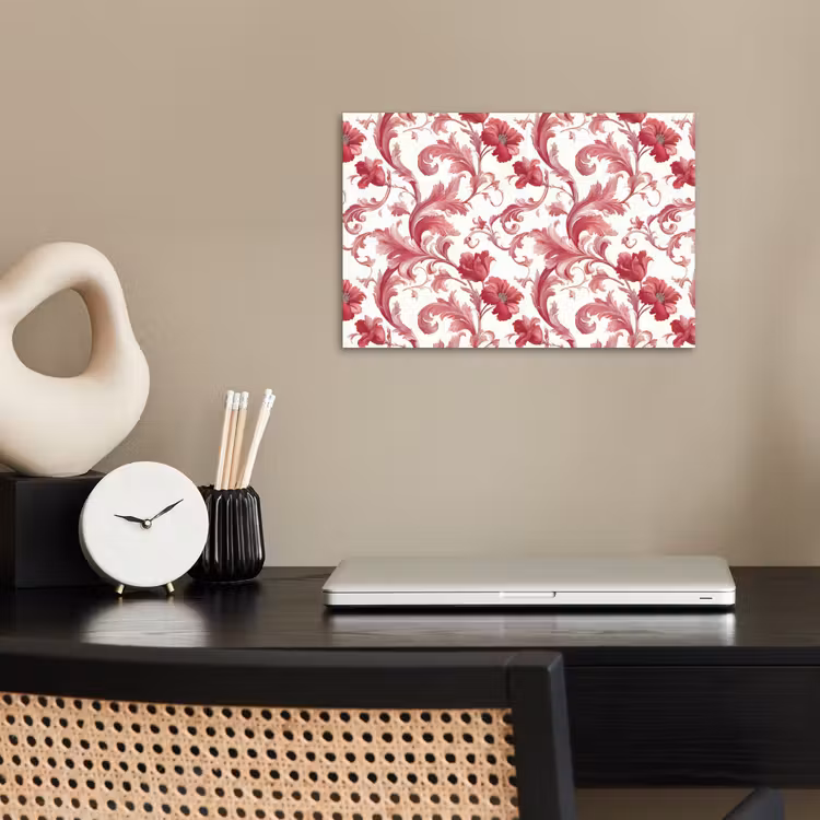 Barok - Patroon - Rood poster papier klein 62 -sfeer1