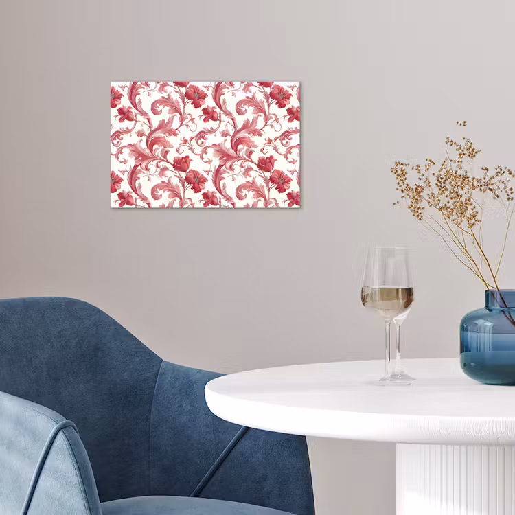 Barok - Patroon - Rood poster papier klein 62 -sfeer3