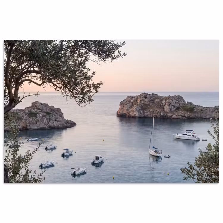 Poster - Bay - boats - sunset - Baai - boten - zonsondergang poster papier klein