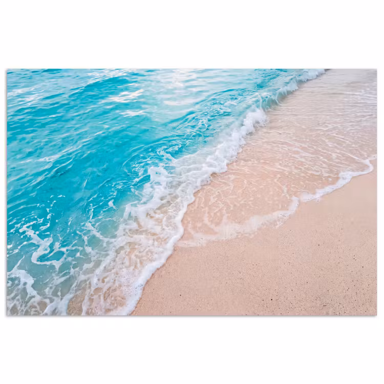 Strand - Zee - Golf - Natuur - Blauw poster papier klein -3d