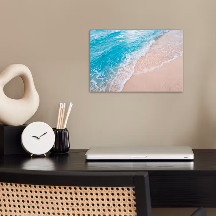 Strand - Zee - Golf - Natuur - Blauw poster papier klein -sfeer1